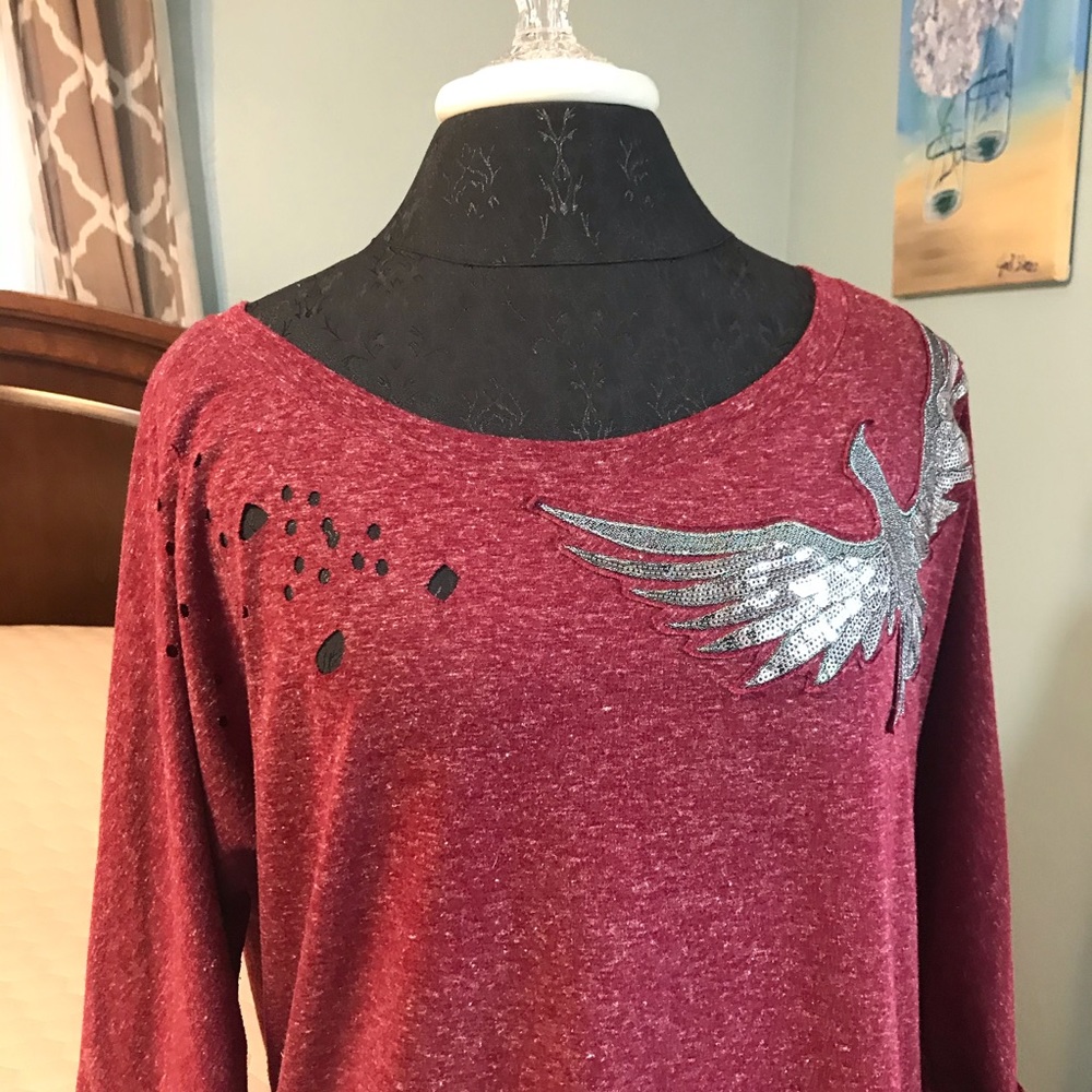Allen B. by Allen Schwartz⚜️Sequin Bird Design Top - Picture 1 of 8